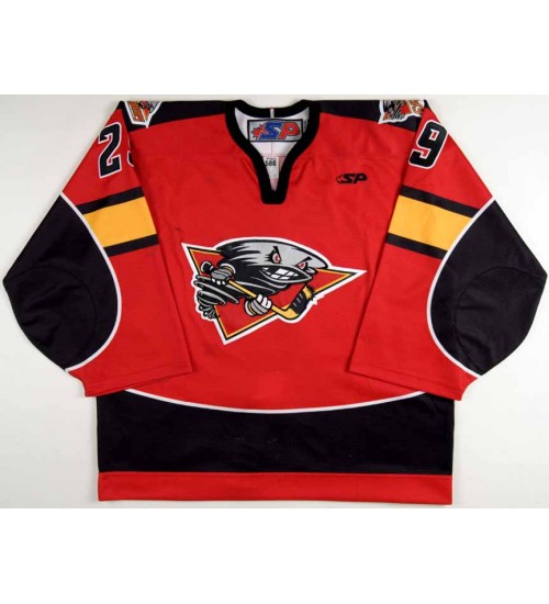 Custom ECHL 2009 10 Cincinnati Cyclones 29 Robert Mayer Hockey Jersey Road Red